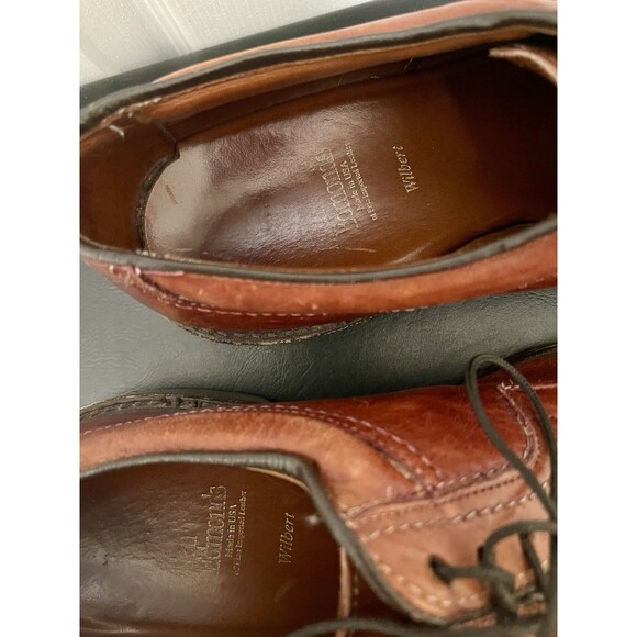 Mens Allen Edmonds Oxford Shoes Wilbert 10 D Made in USA Brown Leather - Picture 6 of 10